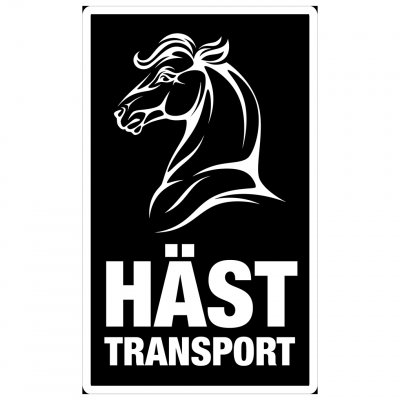 hästdekal dekal till Dekal - Hästtransport med siluett svartvit 300x500 mm hästtransport transportdekal