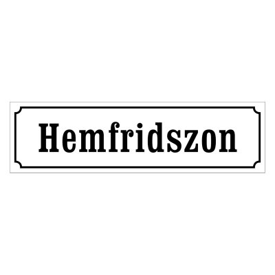 Hemfridszon skylt
