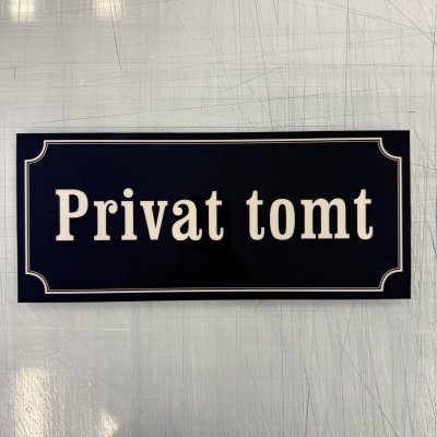 Fynd - Privat tomt - blå, reflekterande