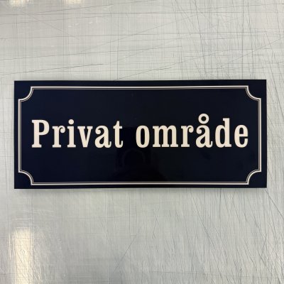 Fynd - Privat område - blå, reflekterande