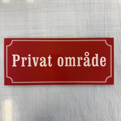 Fynd - Privat område - röd, reflekterande