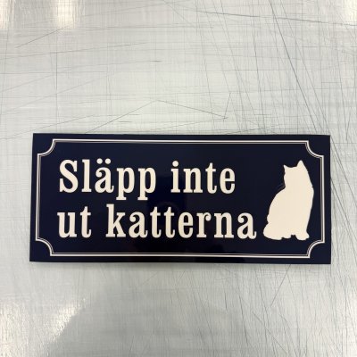 Fynd - Släpp inte ut katterna, blå, reflekterande