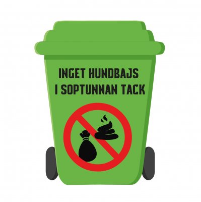 inget hundbajs dekal klistermärke till soptunnan