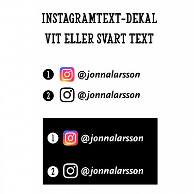 dekal eller klistermärke med instagramkonto