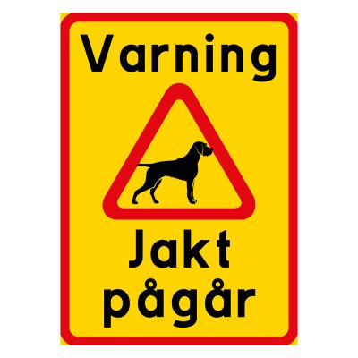 Jakt pågår (varning för hund) lösa hundar