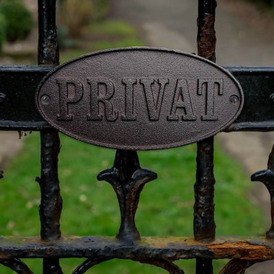 Privat skylt i gjutjärn järnskylt skylt i gjutjärn
