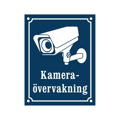 skylt kameraövervakning gammaldagsstil