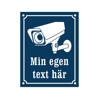 kameraövervakning med egen text