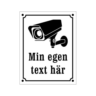 kameraövervakning med egen text
