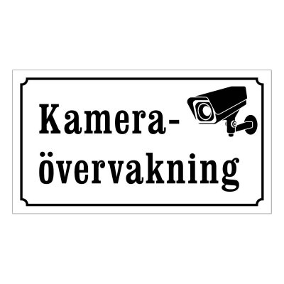skylt kameraövervakning gammaldagsstil
