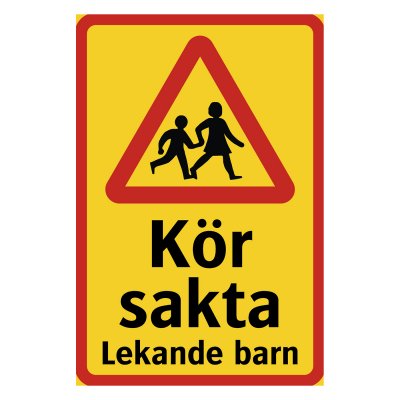 klassisk kör sakta akta våra barn skylt fin barnskylt akta ute vid vägen