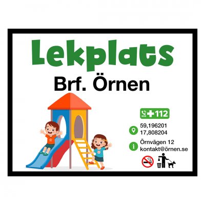 fin lekplatsskylt i plåt godkänd skylt till lekplats