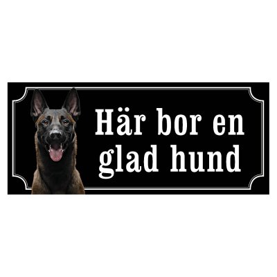 skylt klistermärke dekal malinois varning för hunden gammaldags skylt fina hundskyltar hundskylt här bor en glad hund