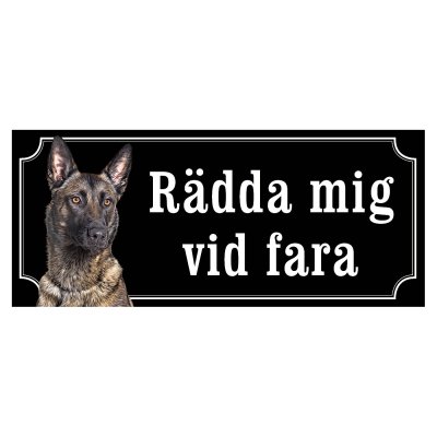 skylt klistermärke dekal malinois varning för hunden gammaldags skylt fina hundskyltar hundskylt rädda mig vid fara