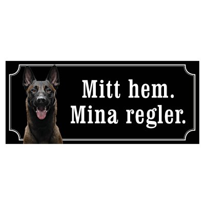 skylt klistermärke dekal malinois varning för hunden gammaldags skylt fina hundskyltar hundskylt mitt hem mina regler