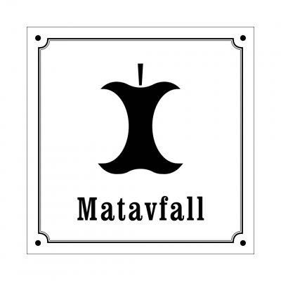 matavfall skylt i gammaldagsstil emalj