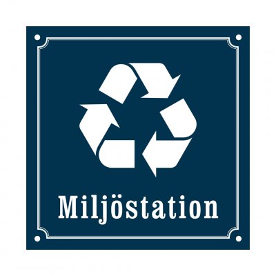 miljöstation skylt i gammaldagsstil emalj
