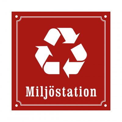 miljöstation skylt i gammaldagsstil emalj