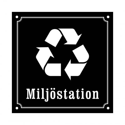 miljöstation skylt i gammaldagsstil emalj