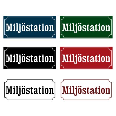 miljöstation skyltar gammaldags stil emalj