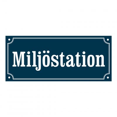 miljöstation skyltar gammaldags stil emalj