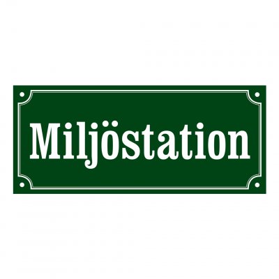 miljöstation skyltar gammaldags stil emalj