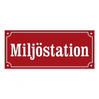 miljöstation skyltar gammaldags stil emalj