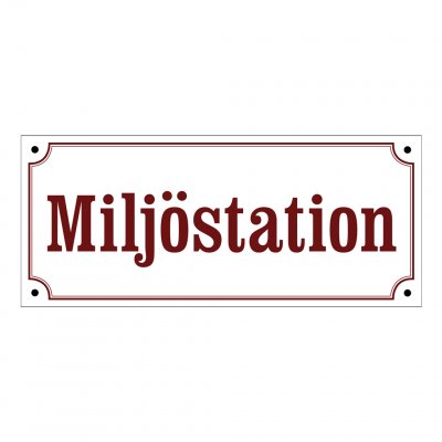 miljöstation skyltar gammaldags stil emalj
