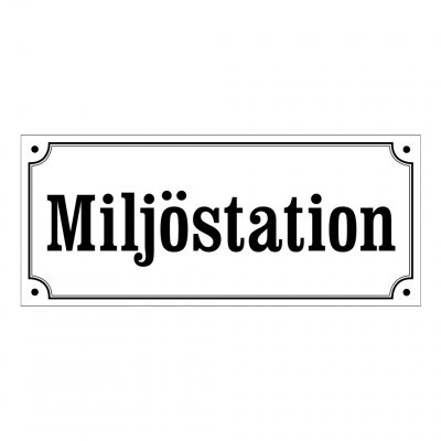 miljöstation skyltar gammaldags stil emalj
