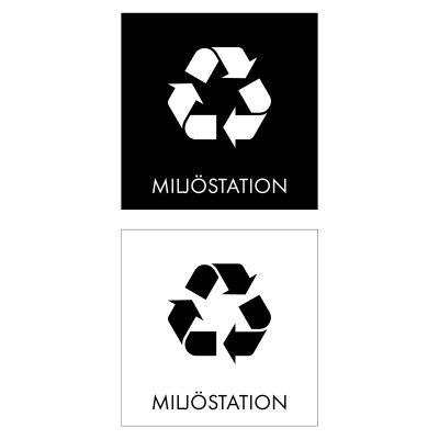 skylt miljöstation återvinning grafiskt snygg skylt