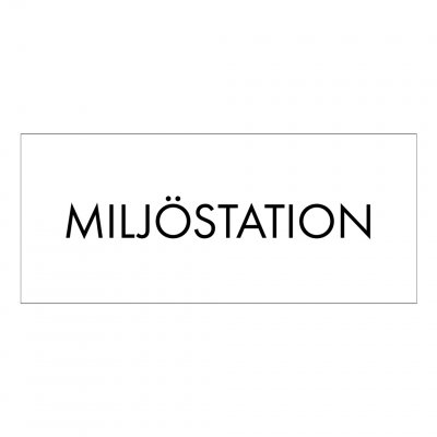skylt miljöstation grafisk stil bostadsrättsförening