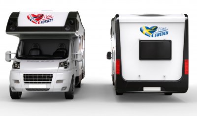 dekal sweden i love sweden klistermärke till husvagn husbil