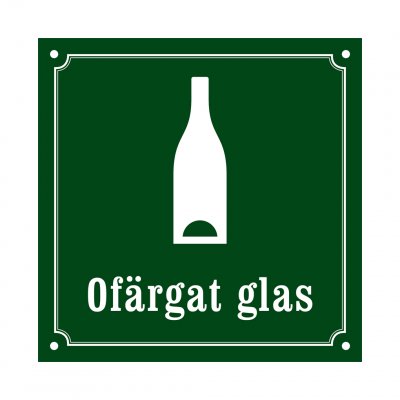 ofärgat glas skylt i gammaldagsstil emalj