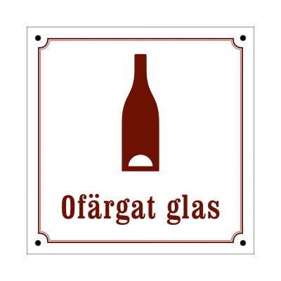 ofärgat glas skylt i gammaldagsstil emalj