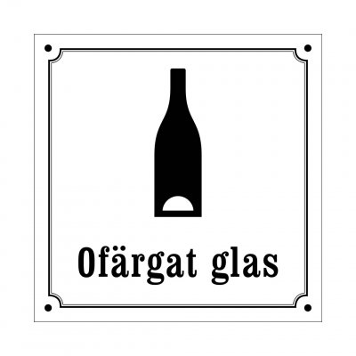 ofärgat glas skylt i gammaldagsstil emalj