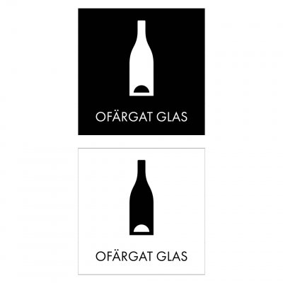 skylt ofärgat glas grafiskt snygg skylt