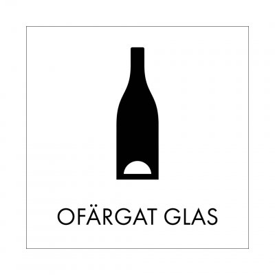 skylt ofärgat glas grafiskt snygg skylt