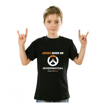 t shirt tee barntröja overwatch t-shirt heroes never die i need healing i play to win rolig text present barn fortnite