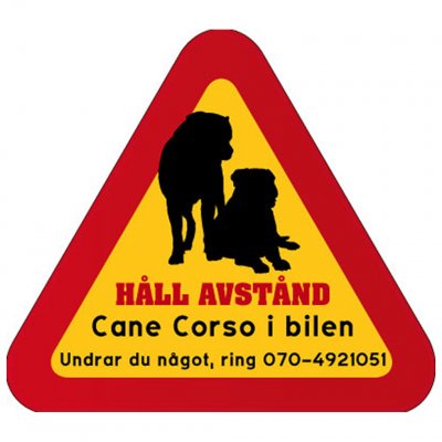 hunddekal Cane Corso dekal med hund och telefonnummer mobilnummer dekal klistermärke