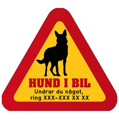 hunddekal dekal med hund och telefonnummer mobilnummer klistermärke schäfer