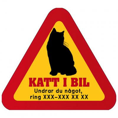 kattdekal dekal med katt och telefonnummer mobilnummer klistermärke