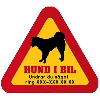 Finsk spets Norsk Buhund Shiba Shikoku Inu hunddekal dekal med hund och telefonnummer mobilnummer klistermärke