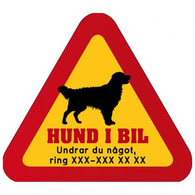 hunddekal dekal med hund och telefonnummer mobilnummer klistermärke stor hund labrador retriever golden flatcoated flatte