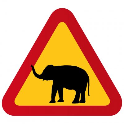 varningsskylt varning för elefant afrika asien