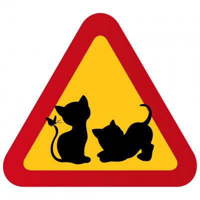 varningsskylt present söta busiga katter till kattälskare varningskylt med katt fjäril söt skylt kattungar