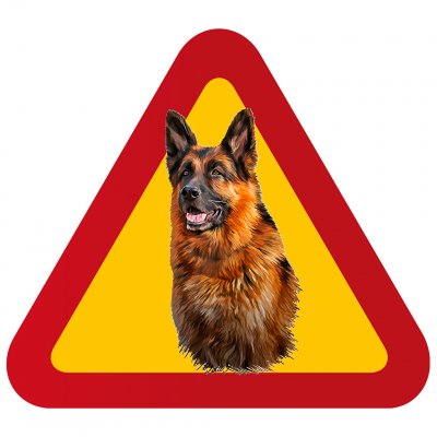 Hund schäfer vakthund varningsskylt
