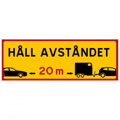 hästdekal dekal Håll avstånd 20 m dekaltill hästtransport transportdekal