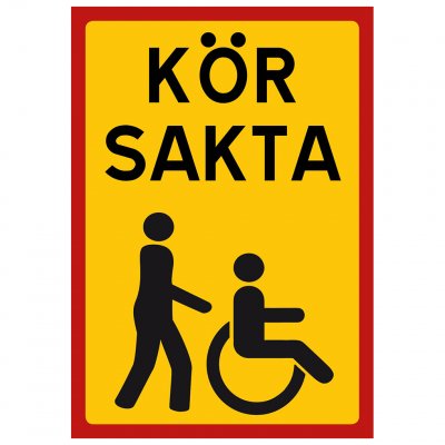 Kör sakta försiktigt sänk farten rullstol funtionsnedsättning funktionshinder funkis