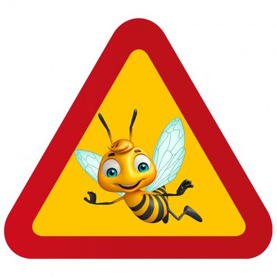 Varning för bi biodlare akta bikupa gulligt bi