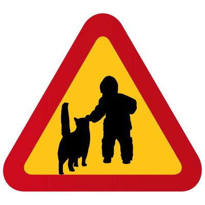 varningsskylt present P811641_litet_barn_katt till kattälskare
varningskylt med katt trafikmärke katt och fjäril söt skylt varn